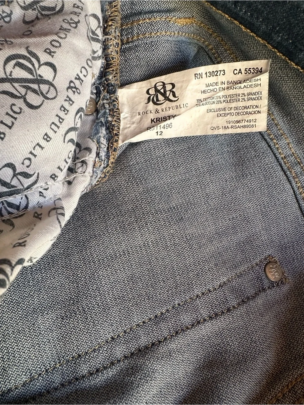 Rock & Republic Blue Denim Jeans